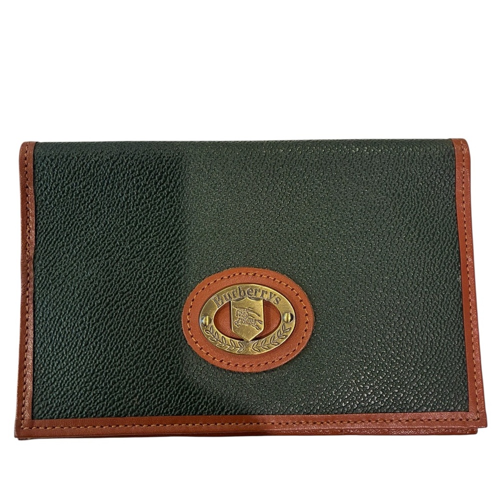 Burberrys Green and Brown Leather Wallet